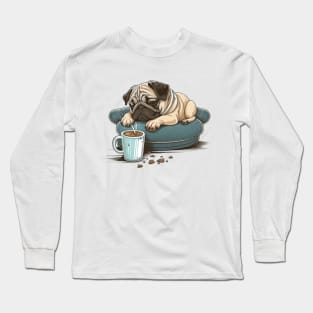 Pug With Coffee Long Sleeve T-Shirt